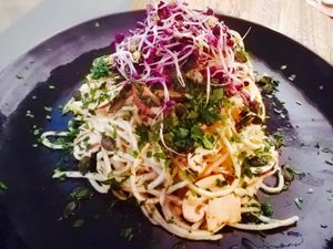 Unser neues Monats Special im Juli und August   
"RAW Sellerie Linguine an getrüffelten Kürbiskernen mit Egerlingen und frischen Kräutern"   at SIGGIS v/gan dine & co. in Munich