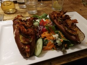 The best hotdogs I've ever eaten!!!! at SIGGIS v/gan dine & co. in Munich