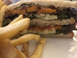 Cole slaw inside.  French fries were crispy and good! at SIGGIS v/gan dine & co. in Munich