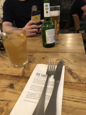 “Beautiful” ice tea and GF beer.  at SIGGIS v/gan dine & co. in Munich