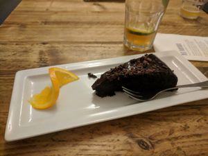 Chocolate cake at SIGGIS v/gan dine & co. in Munich