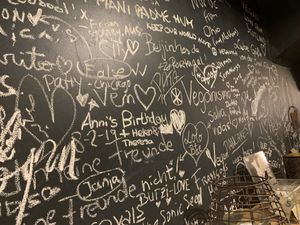 wall of vegans at SIGGIS v/gan dine & co. in Munich