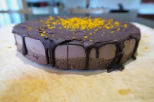 Chocolate Orange Mousse Cake

Raw brownie base made with activated walnuts, dates and almonds.  Topped with a chocolate orange cashew mousse and coated with a dark chocolate shell. at Aprils Table in Walton On Thames