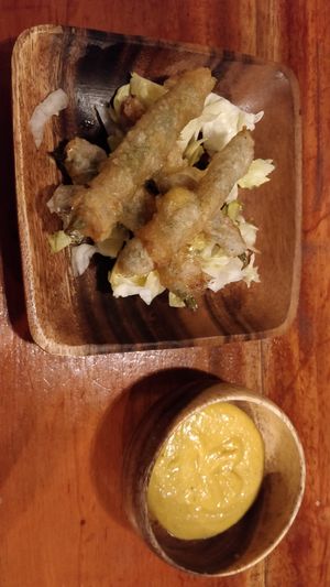 Spicy vegetable fingers with vegan cheese at SHAKA - Bohol in Panglao