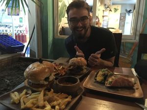 Two of the burgers at SHAKA - Bohol in Panglao