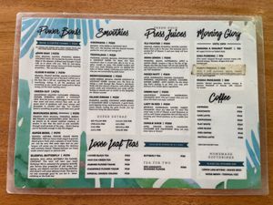 Menu at SHAKA - Bohol in Panglao