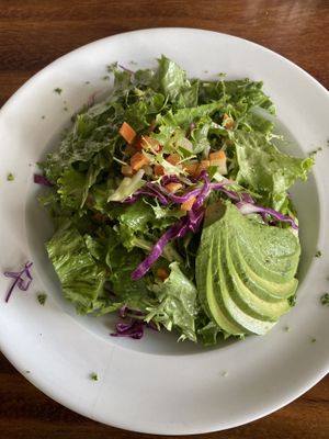 Large salad with ‘add avocado’   at Bread and Chocolate in Puerto Viejo De Talamanca
