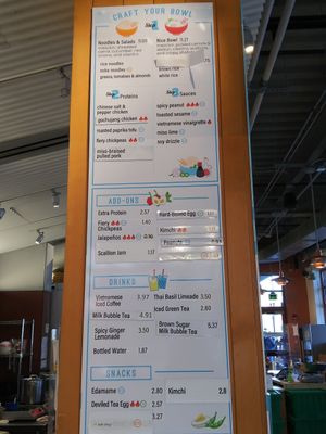 Menu at Bon Me in Boston
