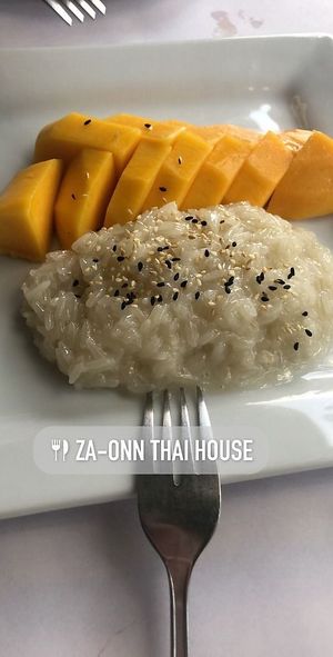 mango sticky rice at Za-Onn Thai House in Wallingford
