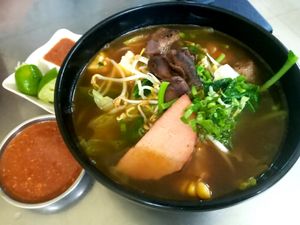 Herbal Noodle soup. Delicious!! at Kuaile Vegetarian Food in Phnom Penh