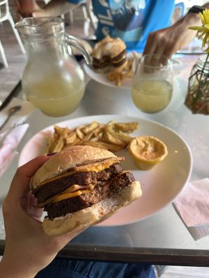 Hamburguesa V bacon power & limonada   at Loving Hut - Palermo in Buenos Aires