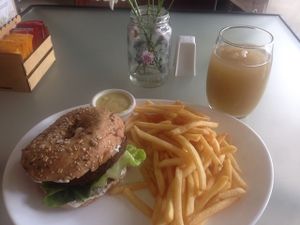 lentils burger  at Loving Hut - Palermo in Buenos Aires