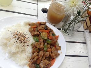 bbk seitan at Loving Hut - Palermo in Buenos Aires