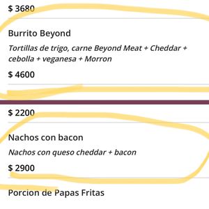 Menu  at Loving Hut - Palermo in Buenos Aires