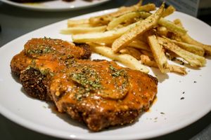 seitan steak at Loving Hut - Palermo in Buenos Aires