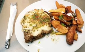 Amazing vegan steak! at Loving Hut - Palermo in Buenos Aires