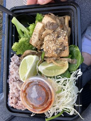 Mushroom dish + tofu at Koriente in Austin