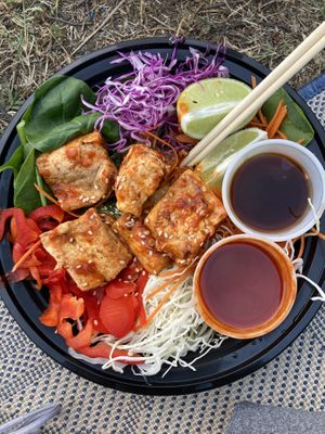 Vegan bibimbap — delicious! at Koriente in Austin