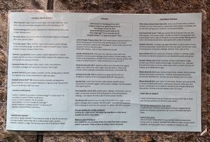 Paper menu at the restaurant  at Koriente in Austin