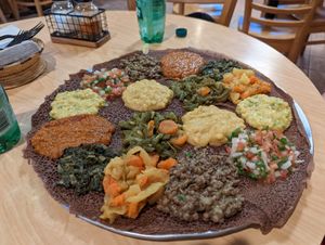 Veggie Combo 2 for two people at Ahadu in Burtonsville