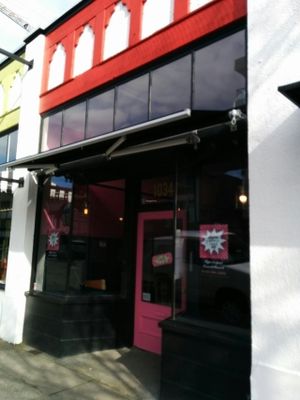 storefront at Vegan Hippie-Chick Cafe in Victoria