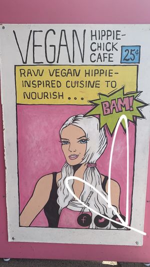 Cool Branding! at Vegan Hippie-Chick Cafe in Victoria