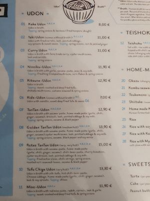 English menu at Nobiko in Cologne