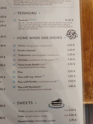 English menu at Nobiko in Cologne