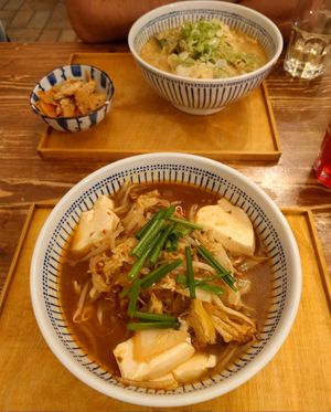 Chige Udon, TanTan Udon, Okazu, Jasmin Tee& Shiso-Soda at Nobiko in Cologne