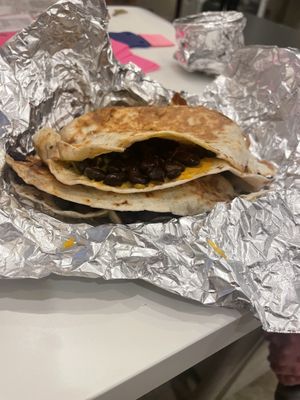 Beans and cheese quesadilla  at El Pelon Taqueria in Brighton