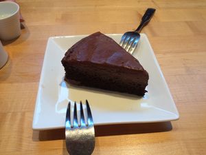 vegan chocolate mousse cake at Kiku Sushi in Berkeley