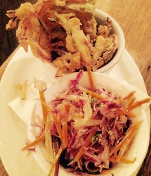 Onion rings and slaw  at The East Sydney Hotel in Sydney