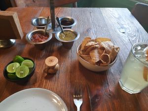 Very generous portion of nachos for free! at Don Taco Tequila in San Miguel De Allende