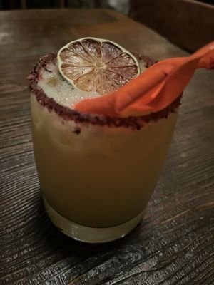Ginger and lemon grass margarita   at Don Taco Tequila in San Miguel De Allende