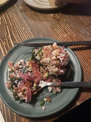 Ceviche tostadas  at Don Taco Tequila in San Miguel De Allende