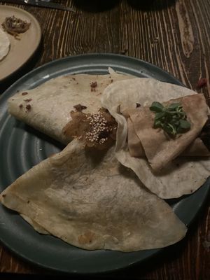 Quesadilla and Norteno tacoos  at Don Taco Tequila in San Miguel De Allende