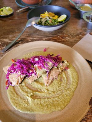 Tetela en pipian verde at Don Taco Tequila in San Miguel De Allende