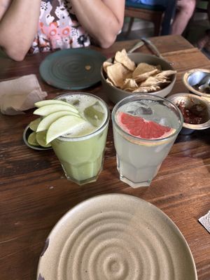 Fruity drink and lemonade   at Don Taco Tequila in San Miguel De Allende