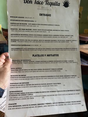 Menú  at Don Taco Tequila in San Miguel De Allende