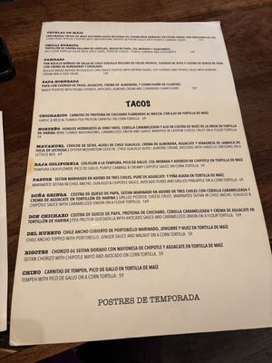 Menu  at Don Taco Tequila in San Miguel De Allende