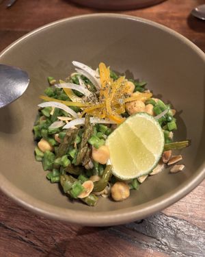 Cactus salad served coldd  at Don Taco Tequila in San Miguel De Allende