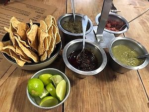 Free house made chips with delicious home made salsa at Don Taco Tequila in San Miguel De Allende