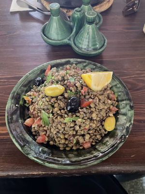 lentil salad   at Zeitoun Cafe in Marrakech