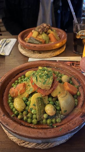vegetable tagine in the front  at Zeitoun Cafe in Marrakech