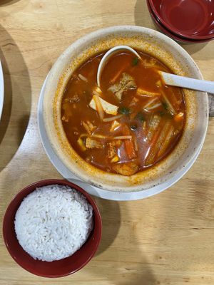 🍚Korean Tofu Soup Rice RM16.00 (request to omit egg)
Discount: 10% 1 x RM 14.40
 at Lohas Vegetarian Bistro in Petaling Jaya