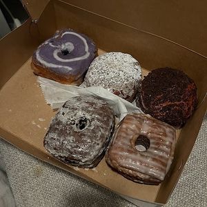 ube, coconut filled, red velvet coconut oreo, blueberry glazed, cronut at Valkyrie Doughnuts in Orlando