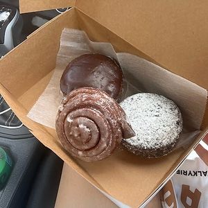 orlando cream, ufo, chocolate raspberry filled at Valkyrie Doughnuts in Orlando