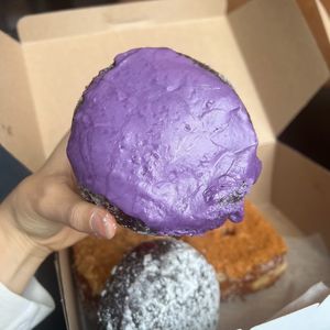 blueberry ube coconut filled at Valkyrie Doughnuts in Orlando