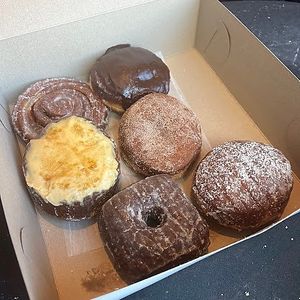 ufo, pumpkin creme brulee, chocolit, orlando cream, apple filled churro, lemon filled at Valkyrie Doughnuts in Orlando