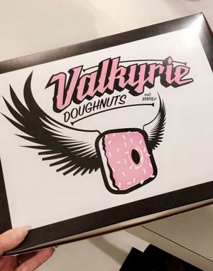 Cute branding at Valkyrie Doughnuts in Orlando